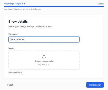 Step 4 of 4, Show details, with a file name entered